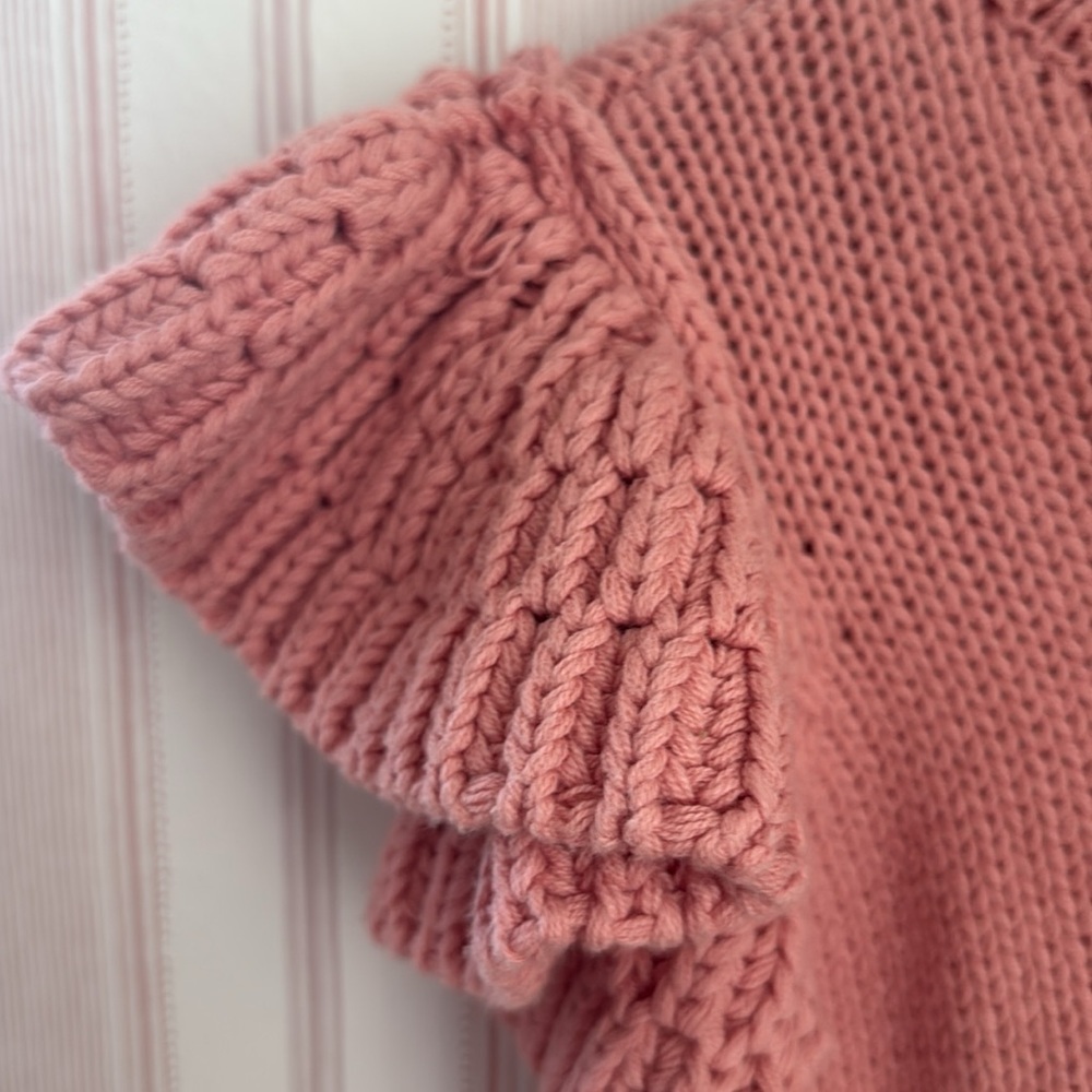 Pink Ruffled Sleeve Sweater - Picture 3 of 3
